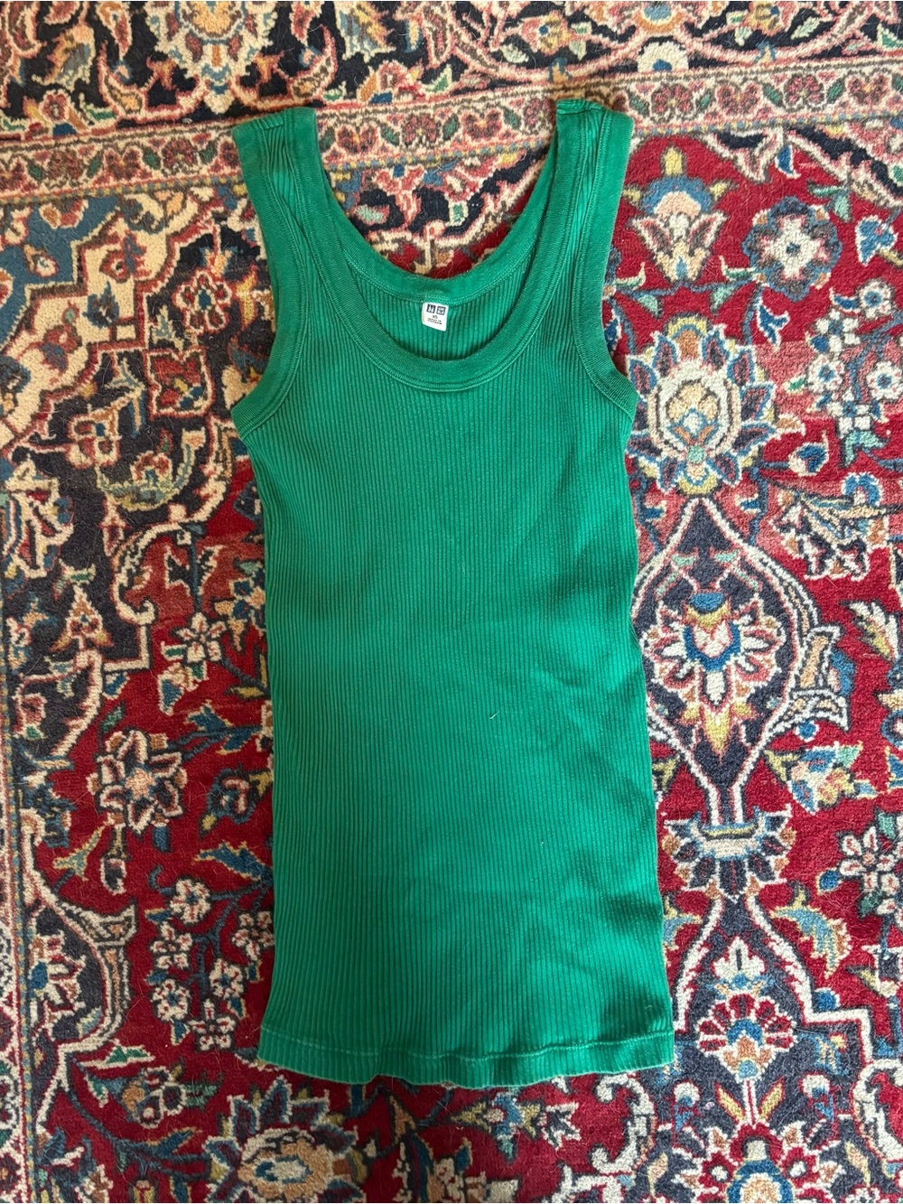 Uniqlo Green Ribbed Tank Top